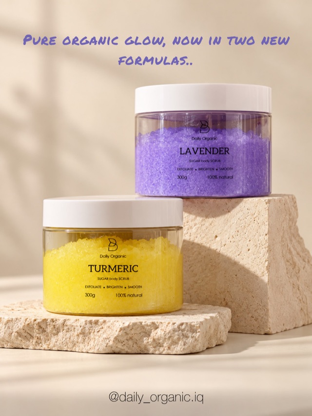 Turmeric and lavender sugar scrubs